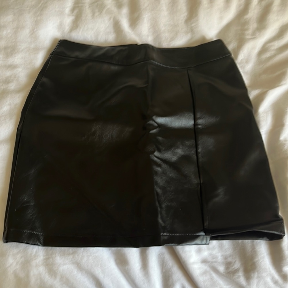 shein mini leather skirt